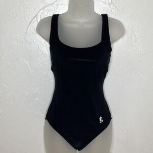 Vintage 90’s Walt Disney Mickey embroidered one piece black swimsuit SZ 16 EUC